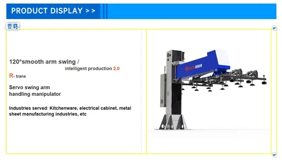 Servo Swing Arm Robot for Loading and Unloading of Plates